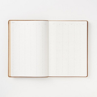 无印良品 MUJI 绒面皮革风格封面/月周记笔记本/2020年12月开始 米色 14.8×21cm