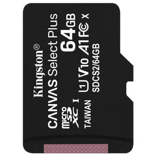 Kingston 金士顿 SDCS2/64GBSP Micro-SD存储卡 64GB（UHS-I、V10、U1、A1）