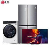 LG新品套装 55英寸OLED电竞电视55BX+530L双风系十字对开门冰箱F520S13B+10.5公斤AI变频洗烘一体FLK10R4W