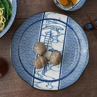 美浓烧 日本进口装菜盘子家用创意日式早餐点心沙拉水果盘23cm进口 大盘