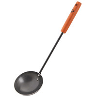 珍珠生活炒勺 日本进口炒勺 高纯铁无涂层双面凹凸不易粘炒铲炒菜勺子锅铲炒铲 35cm H-376