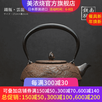 美浓烧 日本进口南部铁器手工云龙纹铸铁壶日式茶壶泡茶家用煮茶 云龙纹