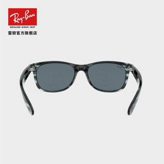 RayBan雷朋2020新品太阳镜徒步旅行者时尚潮流男女款墨镜0RB2132F 6432R5条纹蓝镜框蓝色镜片 尺寸58