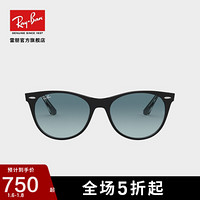 RayBan雷朋2020新款时尚渐变色太阳镜休闲潘托斯型墨镜0RB2185F 12943M透明底黑色镜框蓝色渐变灰色镜片尺寸55 尺寸55