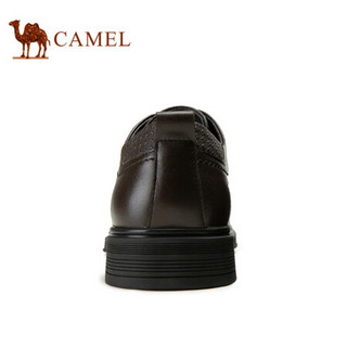 骆驼（CAMEL） 商务皮鞋男圆头英伦软办公室正装鞋 A112287390 暗棕 38