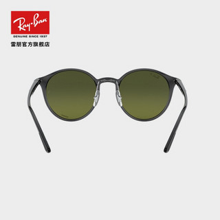 Ray-Ban 雷朋 RayBan雷朋太阳镜圆形复古偏光开车专用男女款墨镜0RB4336CH 876/6O透明灰色镜框渐层金绿色镜面镜片50尺寸 尺寸50