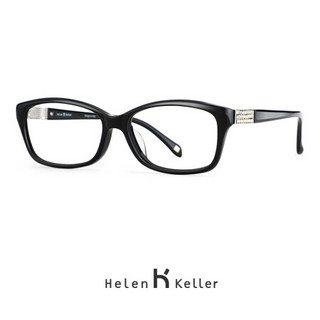 海伦凯勒近视眼镜框女 明星同款眼镜架可配防蓝光防辐射 时尚闪亮精致板材 H9010玳瑁色C32（中框）