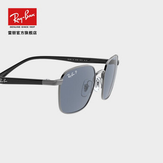 RayBan雷朋太阳镜男女款方形偏光渐变镜面开车墨镜0RB3664CH 004/BA耀眼黑色镜框极蓝色镜片 尺寸50