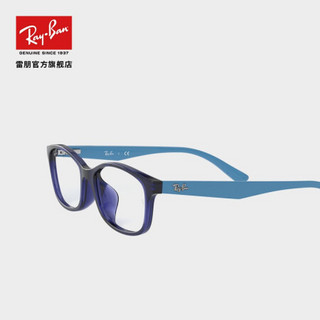RayBan雷朋2020新品光学近视眼镜架活泼亮丽女童款眼镜架0RY1568D 3709透明深蓝色镜框 尺寸51