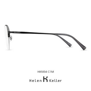 海伦凯勒近视眼镜男有度数2020年新品钛铝系列几何半框光学镜男近视眼镜架女H85004 H85004C2M/9深枪拼接银框