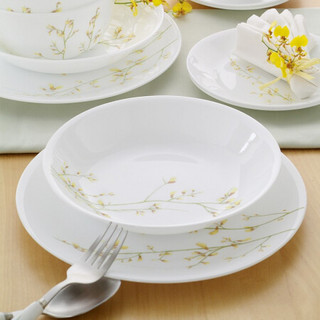 美国康宁餐具corelle 碗碟盘餐具套装兰桂飘香4/6件组 耐热玻璃盘子碗套装 可微波 兰桂飘香4件组