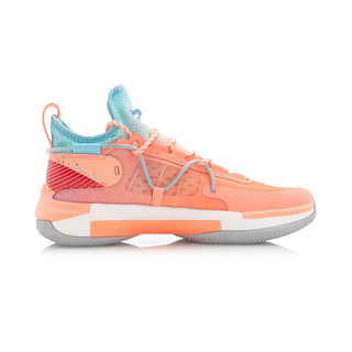 LI-NING 李宁 闪击6 premium 男子篮球鞋 ABAQ019-3 荧光浅橙/清水蓝 39