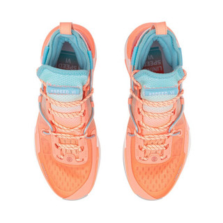 LI-NING 李宁 闪击6 premium 男子篮球鞋 ABAQ019-3 荧光浅橙/清水蓝 39
