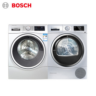 博世（BOSCH） 9公斤洗+9公斤干洗干套装WAU287680W+WTU876H80W活氧除菌洗衣机  深度自清洁进口智能干衣机