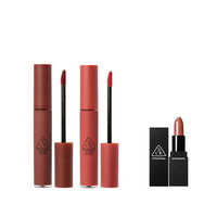 3ce三熹玉丝绒唇釉 砖红色+玛萨拉红色+迷你口红#803哑光古典玫瑰色