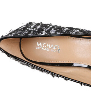 MICHAEL KORS 迈克 科尔斯 女士黑色银灰拼接织物/羊皮革尖头高跟鞋 40F8MFMP2D BLK/SILVER 6