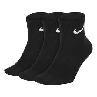 NIKE 耐克 男子中袜袜子三双装EVERYDAY 运动袜SX7677-010黑色