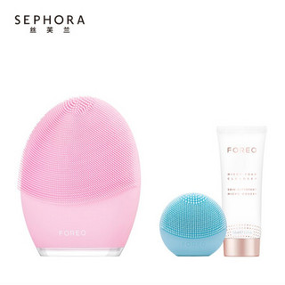 斐珞尔（FOREO）露娜3净透舒缓洁面仪 粉色+氨基酸洁面100ML+露娜玩趣版（颜色随机）