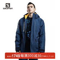 萨洛蒙（Salomon）男款 户外休闲保暖连帽鹅绒棉服外套 DENIM AOP JKT 牛仔印花202003 XL