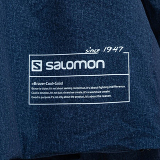 萨洛蒙（Salomon）男款 户外休闲保暖连帽鹅绒棉服外套 DENIM AOP JKT 牛仔印花202003 XL