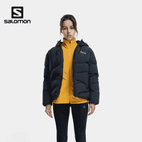 萨洛蒙（Salomon）男女款 户外运动防风防泼水舒适轻量保暖鹅绒羽绒服 PUFFDOWN JKT 黑色 201023 S