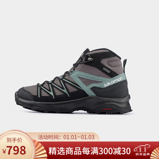 萨洛蒙（Salomon）男款 户外运动稳定防水透气中帮登山徒步鞋 DAINTREE MID GTX 磁铁灰 412312 UK9(43 1/3)