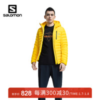 萨洛蒙（Salomon）男女款 户外运动休闲防泼水轻薄保暖舒适羽绒服 CN HALO DOWN 黄色 201018 XL