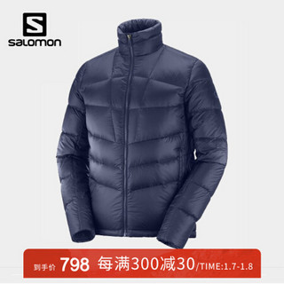 萨洛蒙（Salomon）男女款 户外运动防泼水轻便保暖羽绒服 TRANSITION DOWN JKT 深蓝色 C13936 M