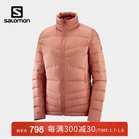 萨洛蒙（Salomon）男女款 户外运动防泼水轻便保暖羽绒服 TRANSITION DOWN JKT 砖红色 C13900 M