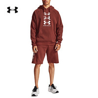 安德玛官方UA Rival男子运动抓绒连帽卫衣Under Armour1357094 红色688 L