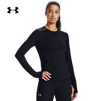 安德玛官方UA Empowered女子跑步运动圆领长袖T恤Under Armour1356192 黑色001 L