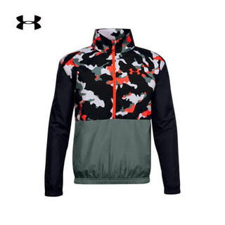 安德玛官方UA Mesh Lined男童运动夹克Under Armour1351814 灰色424 YM