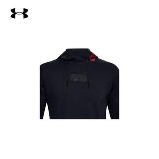 安德玛官方UA 新春系列男子篮球运动抓绒连帽卫衣Under Armour1356783 黑色002 XL