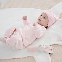 英氏婴儿帽子 男女宝宝套头胎帽 幼儿外出圆顶帽 粉色 189B7605 40cm 请根据宝宝实际头围选择