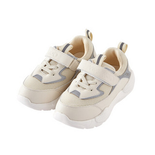 英氏婴儿鞋子宝宝鞋学步鞋儿童休闲运动旅游鞋秋季新品 米灰YFXBJ30306A01 17cm（建议4-6岁）