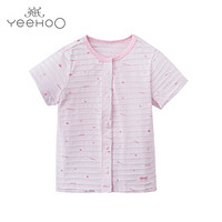 英氏男女宝宝家居服内衣 儿童短袖T恤 粉红色174037 110cm (建议3-4岁)