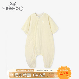 婴儿宝宝四层纱布分腿中睡袋儿童防踢被 YESFJ10004A01 YESFJ10004A01 透明黄 85*36CM