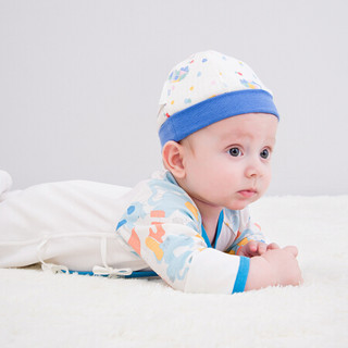 英氏（YEEHOO） 英氏婴儿帽子 男女宝宝春秋圆顶胎帽 2色可选 蓝色 181Byh0308 38cm 请根据宝宝实际头围选择