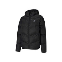 PUMA彪马官方 新款男子连帽保暖夹棉外套T7 PUFFER 599142 黑色 01 XL