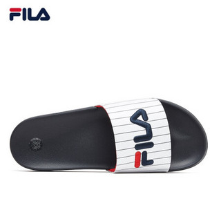 FILA 斐乐官方 DRIFTER STRIPES情侣款男子运动拖鞋2020新品厚底凉拖沙滩鞋 集团白-WT-F52M044602F 43