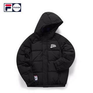 FILA FUSION 斐乐男士羽绒服 2020年冬季新款潮流宽松保暖外套男 深黑-BK 180/100A/XL