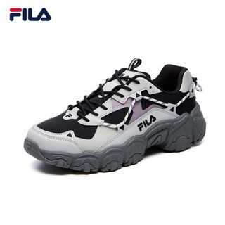 FILA 斐乐官方 猫爪鞋女鞋 老爹鞋2021年春季新款休闲运动鞋FLUID 黑/南极灰-BA 37.5