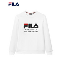 FILA 斐乐官方 男子套头卫衣 2020秋季新款基础打底百搭休闲男装 标准白-WT 175/96A/L