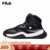 FILA x MIHARA 斐乐 老爹鞋2020秋冬新款高帮时尚运动男鞋豆豆鞋 黑-BK 40