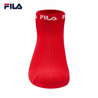 FILA 斐乐官方 女子低腰袜 2020新款透气防臭运动低腰袜子 传奇红-RD XS