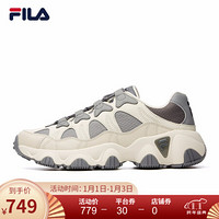 FILA 斐乐官方 2020冬季新款男子爪爪鞋JAGGER男运动鞋休闲鞋潮 奶白/野鸽灰-SW 43