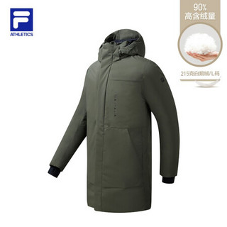 FILA ATHLETICS斐乐男子长款羽绒服2020冬季新款高尔夫高端羽绒男 军呢绿-KK 170/92A/M