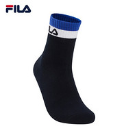 FILA 斐乐官方 男士中腰袜 2021春季新款棉袜时尚舒适运动袜中袜子 钻蓝-RB XS