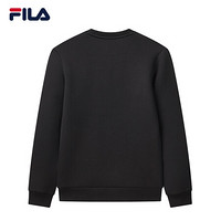 FILA 斐乐官方 女子套头卫衣 2020冬季新款千鸟格休闲简约卫衣女 正黑色-BK 175/92A/XL