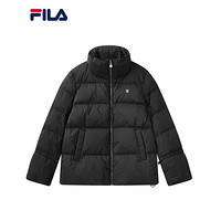 FILA 斐乐官方女士羽绒服2020冬季新款时尚运动短款宽松外套女 正黑色-BK 165/84A/M